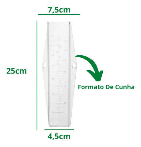 Pluviômetro 150mm Medidor De Chuva Cunha + Tabela Monitorar 2