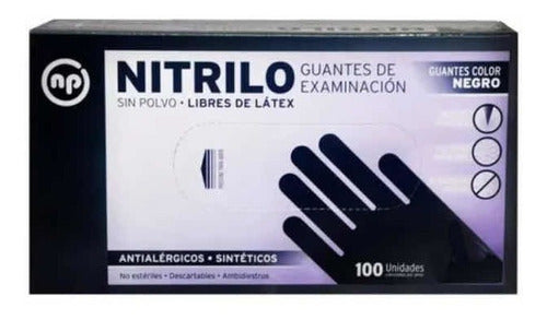 10 Boxes of NP Black Nitrile Gloves Resistant x 100 Units 0