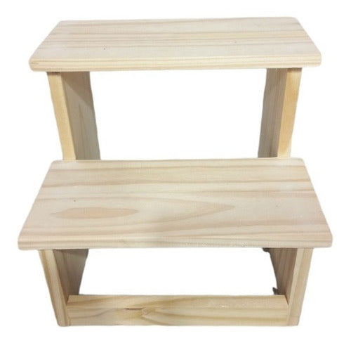 Banquito 2 Escalones Wooden Step Stool 0