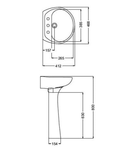 Columna Para Lavatorio Ferrum Dorado Ctf-d 2