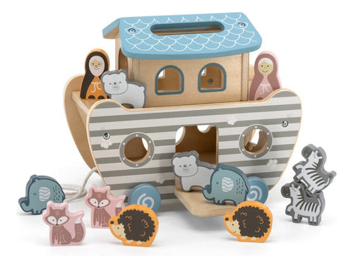 PolarB Noah's Ark Pull-Along and Stacking Toy for Kids 0