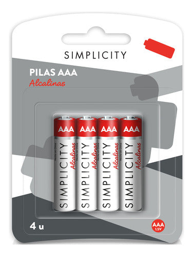 Pilas Alcalinas Simplicity Aaa X 4 Un 0