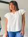 VINDALOO Blusa Con Tiras Lino Elastizado Con Puntillas Talles Grandes 2