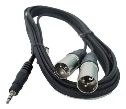 MS Cable Mini Plug 3.5 A 2 Canon Xlr Macho 5 Mts Profesional 0