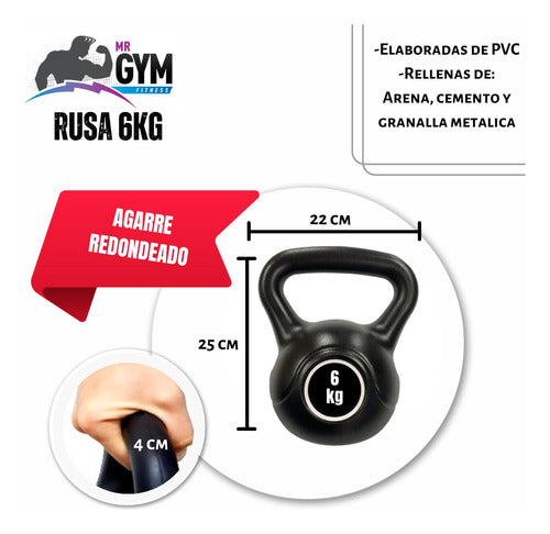 MrGym Kettlebell Set 3 Weights 5kg/6kg/7kg 4