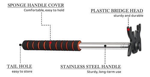 Puente Para Pool Billar Mango Retractil Plastico Negro 4