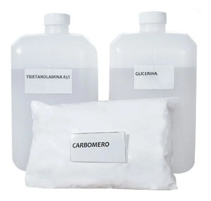 Quimpo Kit Elaboracion Alcohol En Gel Glicerina Carbopol Rinde 50lt 0