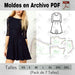 Plaza Moldes Patrones Imprimibles Vestido Con Mangas XS Al 3XL 1