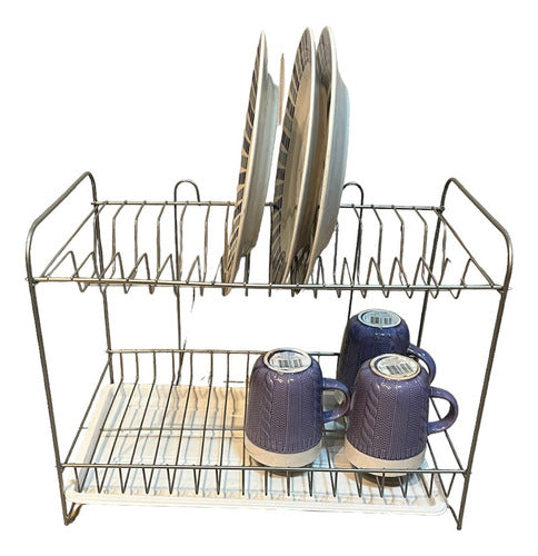 Arríale 2-Tier Dish Rack with Capacity for 16 Plates 1