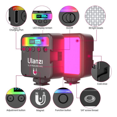 Ulanzi RGB LED Light for Camera Flash Color Lights 1