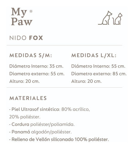 My Paw Fox Large Nest Bed for Dogs and Cats 5