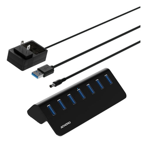 Achoro Hub Usb Alimentado Con 7 Puertos  2 Generacin 10gb Su 0