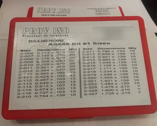 PROV IND N1470 AS568 KIT #1 Nitrile O-ring Box - 382 O'rings - Parker Type SH 70 NBR 70 Durometer 4