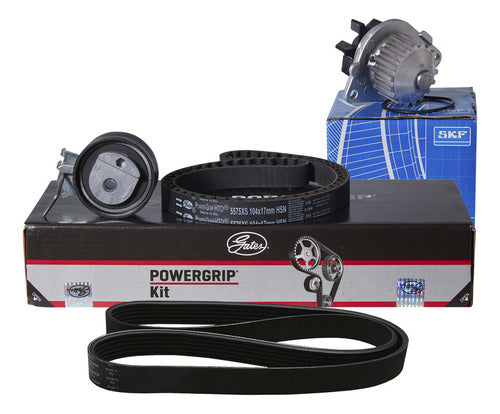 Gates Distribution Kit + SKF Water Pump + Poly V Belt for Peugeot 207 1.4 0