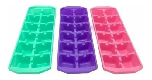 DIF PLAST Stackable Plastic Ice Cube Tray Pack of 3 0