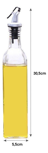 Kitchen Tools Oil and Vinegar Bottle Glass Steel Spout 500 ml D+m Bazar 1