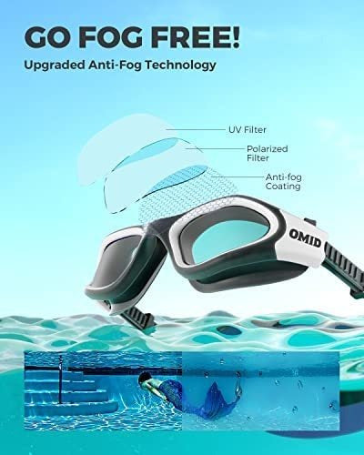 OMID Unisex Swimming Goggles Black2 2