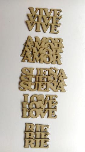 100 Palabras Fibrofacil Decorativas Mdf Ríe Sueña Love Amor 2