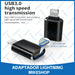 Mikeshop Adaptador OTG USB 3.0 a Celular para iPhone iPad Apple 5