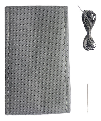 Iael Gray Padded Steering Wheel Cover with Thread and Needle 1