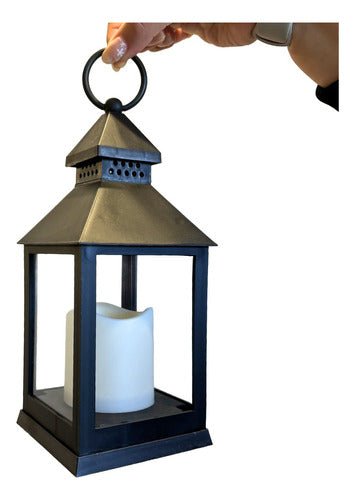 Rosa Nube Negra Fanal Led - Warm Light Lantern - Decorative Battery Candle 3