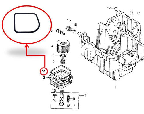 Guarnição Borracha De Vedação Filtro De Óleo Cb 400 E Cb 450 1