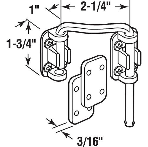 Cerradura De Lazo De Puerta Corredera Prime-line U 10536, 2- 1