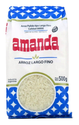 Arroz Amanda Pulido Tipo Largo Fino De 500g, Pack 10u 0