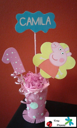 Peppa Pig Table Centerpieces Flower Pots Decorations X1 2