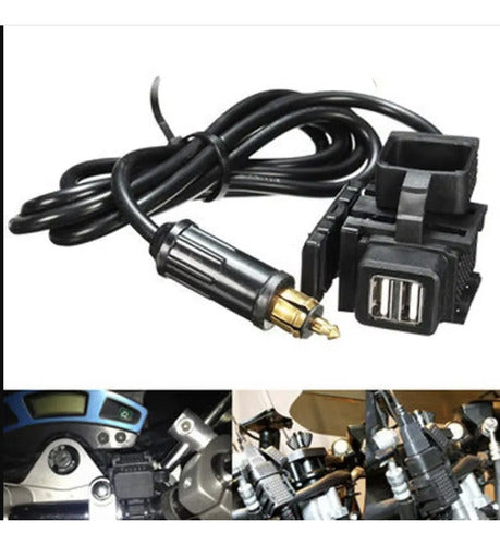 Adaptador Extension Doble Usb Toma Din Moto Ducati Bmw Hella 4