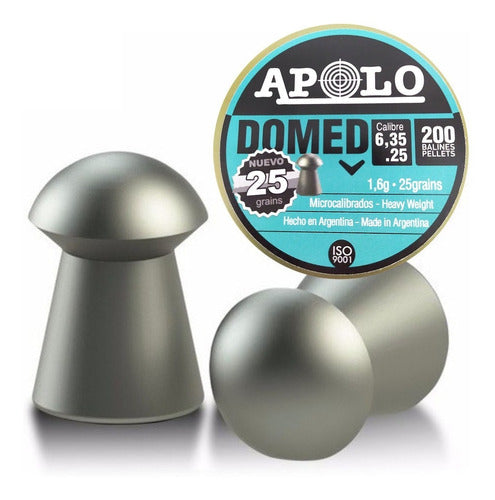 Apolo Domed 6.35mm 25g Airgun Pellets for Small Game Hunting 0