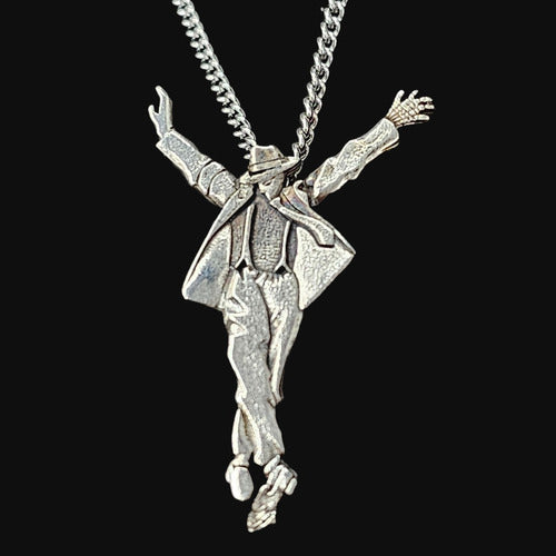 Michael Jackson Silver Pendant 3.5 cm Steel Chain Art 645 0
