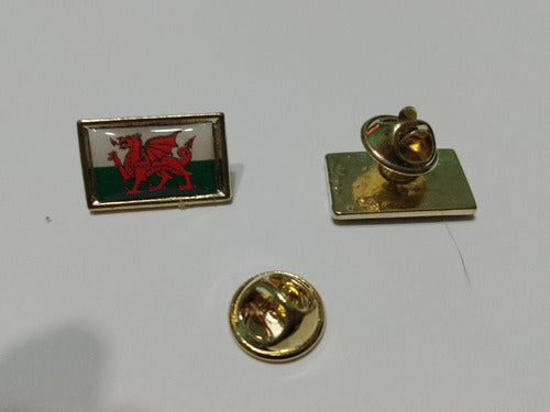 2 Units Welsh Flag Pins 2cm 0