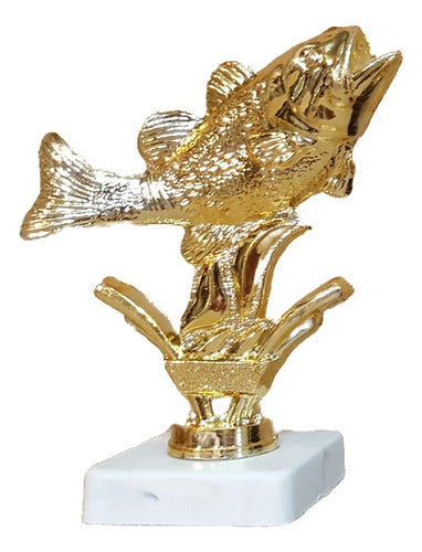 Set X4 Trofeo Plástico Pesca Dorado 3x10cm 1x21cm Souvenir 1