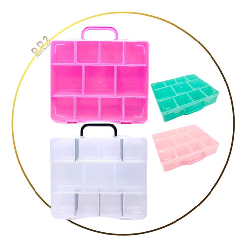 DD2 Multi-Purpose Plastic Organizer Box with Handle and Dividers 0