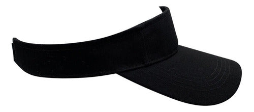 Premium Curved Plain Visor with Velcro Closure in Gabardine for Tennis and Running 2