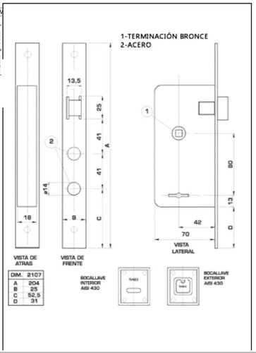 Trabex 2107 Lock with 6 Combinations 3