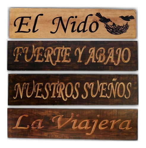 Uruarte Carved Wooden House Signs with Name and Address 5