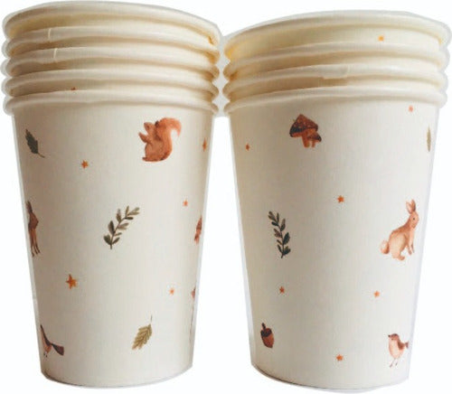 Forest Animals Disposable Party Cups x 8 Units 0