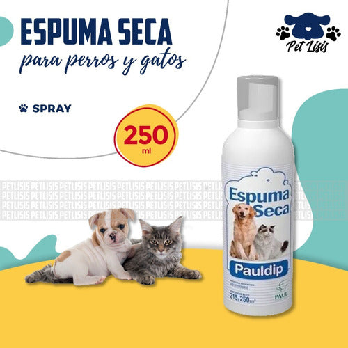 Shampoo Espuma Seca Pauldip Perros Gatos Cachorros 40% Off!! 2