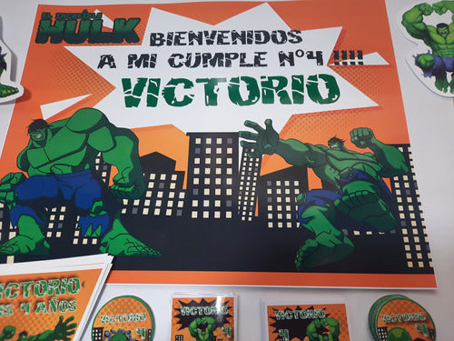 Kit Cumpleaños Candy Bar Hulk Personalizado 4