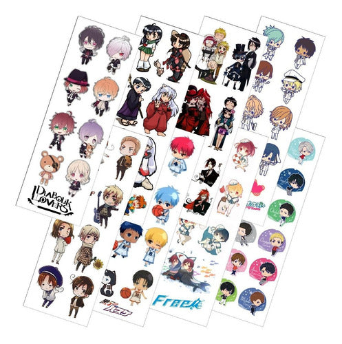 Moemoe Combo De 8 Planchas De Stickers De Anime Yuri Diabolik Kurok 0