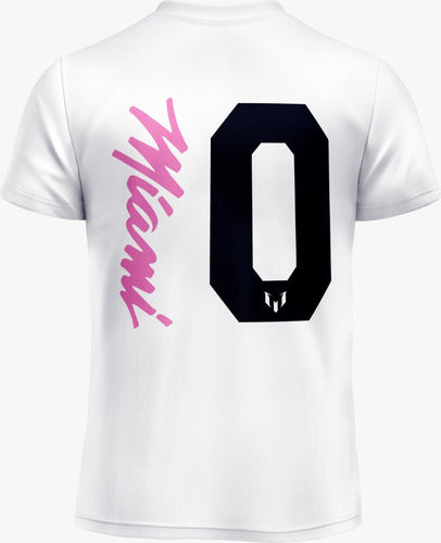 Sports White Messi Miami Soccer T-shirt 1