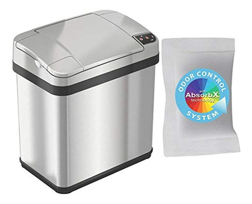 iTouchless 2.5 Gallon Sensor Trash Can with AbsorbX Filter 0