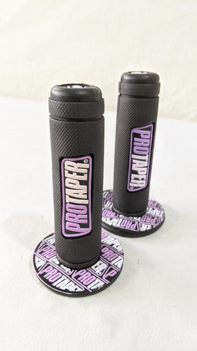 Juego De Manoplas Universal Pro Taper Negra Con Violeta 0