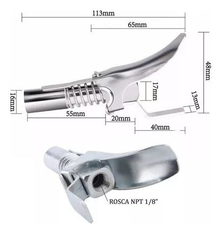 Bico Para Pistola De Graxa Acoplador Com Garras 1