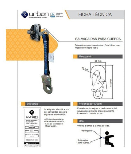 X-urban Salvacaida Para Soga De 12-14mm Standard T4 2