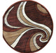 Bellagio Modern Round Contemporary Area Rug Brown Rust Desig 0