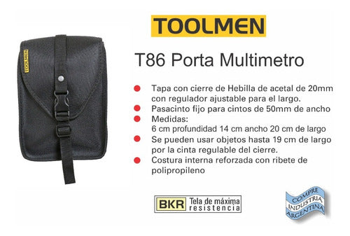 Toolmen Bolso Cinturón Porta Multimetro Tester Toolmen T86 1