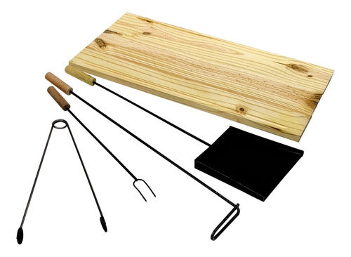 Grill Kit: Cutting Board, Pig Roaster, Shovel, Poker, Tongs Pack ×5 0